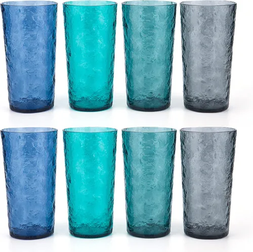 Miniatura 9 de KX-WARE Vasos de plástico de acrílico de 18 onzas, juego de 6 unidades, color azul
