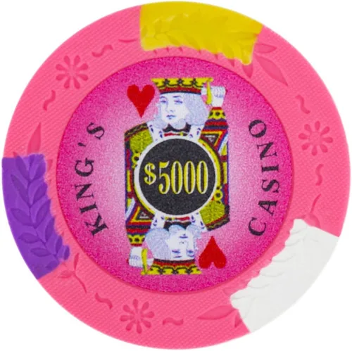 Miniatura 6 de Brybelly King's Casino Premium - Fichas de póquer de 0.49 oz, compuesto de arcilla pesada – Paquete de 50 Rojo ($5 Red)