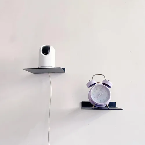 Miniatura 2 de Pequeño estante flotante – 0.118 in de grosor, 6.5 pulgadas, estante de pared de metal, estantes flotantes de metal para eco, cámaras, altavoz