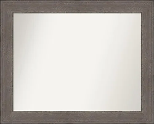 Miniatura 397 de Amanti Art Espejo de pared personalizado no biselado (24.5 x 24.5 pulgadas), marco gris marrón alta, varios tamaños personalizados, espejo de baño