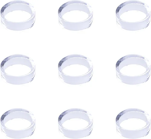 Miniatura 6 de sowaka 9 soportes de exhibición acrílicos transparentes pequeños redondos para anillos de béisbol, soportes de caballete para pelotas de tenis