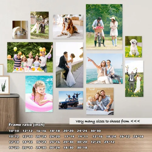 Miniatura 6 de Jiuqinghua Impresiones en lienzo personalizadas con fotos sobre lienzo, transforma tus fotos en impresionantes, arte de pared enmarcado
