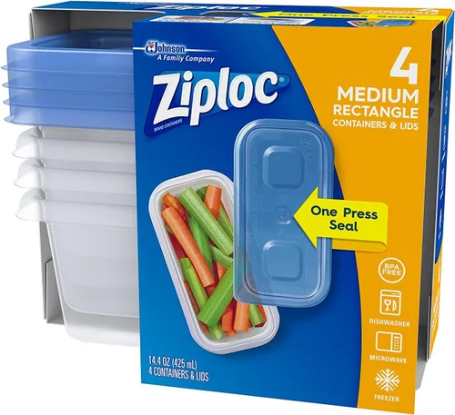 Miniatura 2 de Ziploc Contenedores reutilizables para almacenamiento de alimentos y preparación de comidas, para organización de cocina, Tecnología Smart Snap