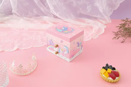 Miniatura 5 de Agitation Joyero musical de madera con diseño de princesa unicornio, regalos de unicornio para niñas (unicornio rosa 7)