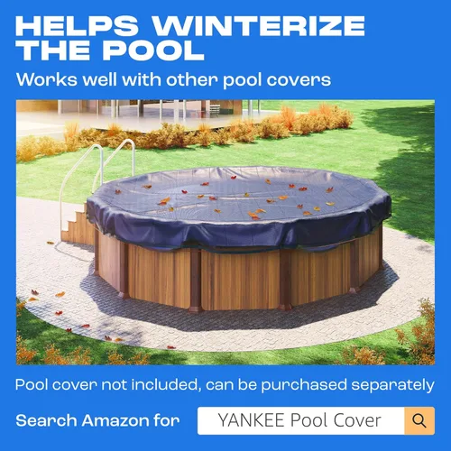 Miniatura 3 de Yankee - Cubierta de red de hojas para piscina redonda sobre el suelo de 24 pies, resistente de 0.15 pulgadas, red para proteger de hojas, desechos