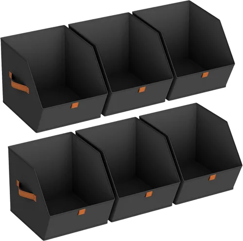 Miniatura 13 de Homsorout Cubos grandes de almacenamiento para armario, con doble asa para ropa, toallas, juguetes, organizadores de estantes para dormitorio