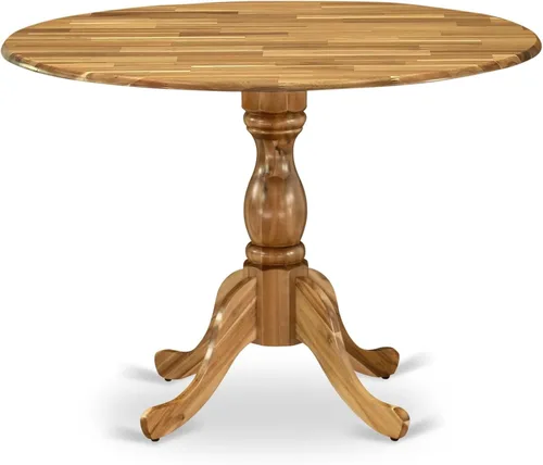 Miniatura 12 de East West Furniture DMT-LWH-TP Dublin - Mesa de comedor redonda con base de pedestal, 42 x 42 pulgadas, color blanco lino