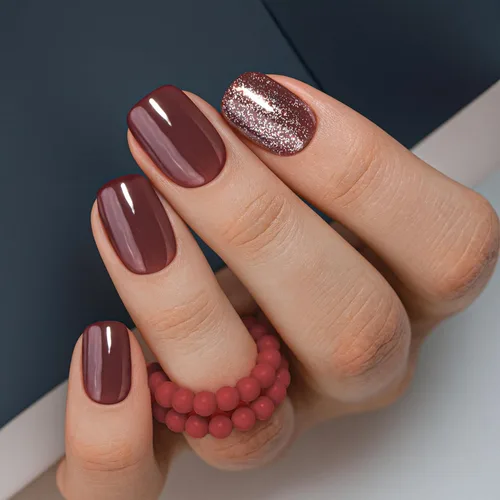 Miniatura 21 de Uñas a presión CurvLife cortas cuadradas Beige, Blancas, Rosas, Uñas postizas falsas acrílicas con diseño de albaricoque, uñas de cobertura completa