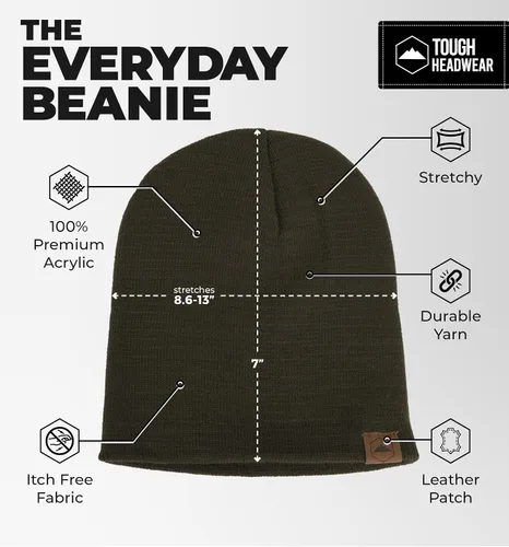 Miniatura 52 de Tough Headwear Daily Knit Beanie – Gorros para hombre – Sombreros de invierno para hombres y mujeres – Sombreros de punto cálidos para clima frío