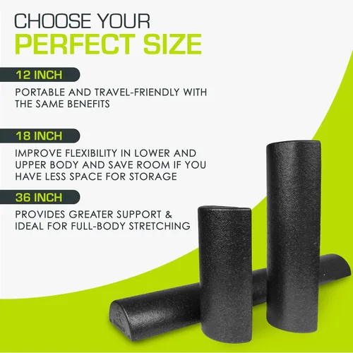 Miniatura 4 de ProsourceFit Rodillos de espuma de alta densidad largos, herramienta de masaje atlético firme de cuerpo completo para estiramiento de espalda, yoga