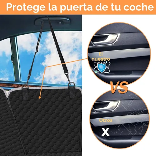 Miniatura 2 de Mancro Funda de asiento de automóvil para perro para asiento trasero, 2026 mejorada 600D, resistente, impermeable y resistente a los arañazos, Negro