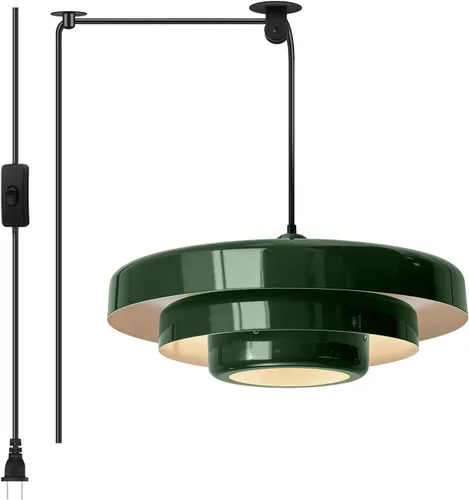 Miniatura 10 de Lámpara Colgante Rosa con Enchufe, Luz Colgante Moderna de Mediados de Siglo, Accesorios de Lámpara Colgante, Luz Colgante de Estilo Nórdico