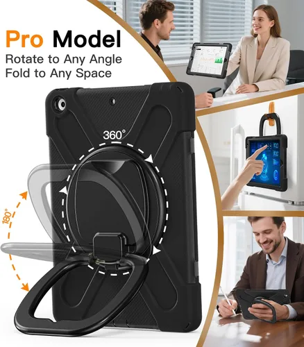 Miniatura 2 de BATYUE Funda para iPad de 9ª, 8ª y 7ª generación (funda resistente para iPad de 10.2 pulgadas 2021/2020/2019) con protector de pantalla, soporte