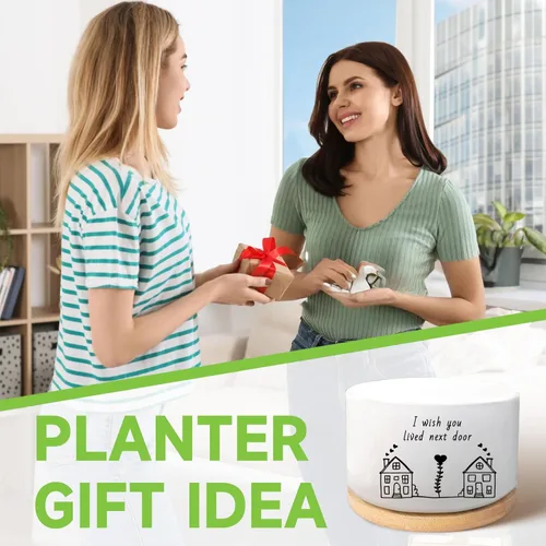 Miniatura 7 de Regalos para Amigas, Desearía Que Vivieras al Lado, Linda Maceta de Suculenta, Maceta de Flores, Regalos de Amistad para Relación a Larga Distancia