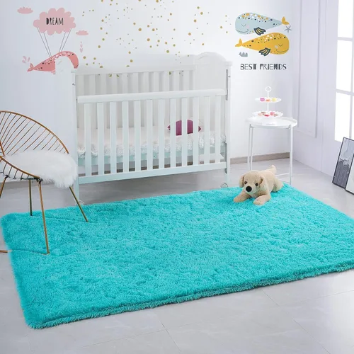 Miniatura 63 de Alfombras de color verde salvia para dormitorio, sala de estar, alfombra peluda esponjosa de 5 x 8 pies para guardería, aula, adolescentes, niños
