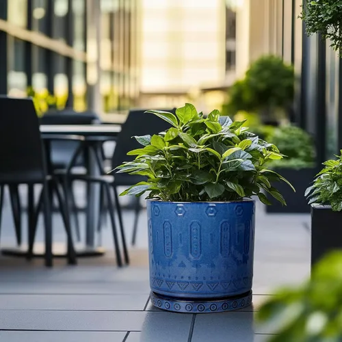 Miniatura 4 de Eightpot Maceta de 12 Pulgadas para Plantas - Maceta de Cerámica para Plantas de Interior Maceta Grande para Plantas con Agujeros de Drenaje y Azul