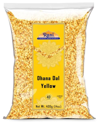 Rani Dhana Dal (semillas de cilantro tostado) Amarillo 14 oz (400 gm) ~ Todo natural | Vegano | Sin colores | Apto para gluten | Sin OMG | Kosher |
