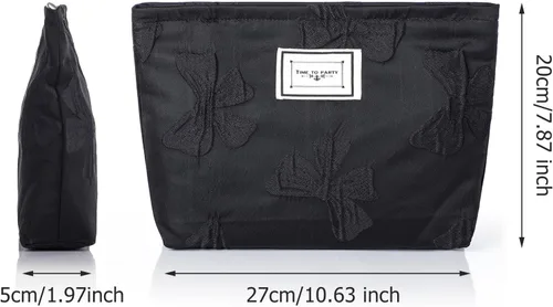 Miniatura 2 de Sightor Bolsa de maquillaje estética, bolsa de cosméticos de gran capacidad, bolsa de maquillaje floral de lona, bolsa de viaje, bolsa
