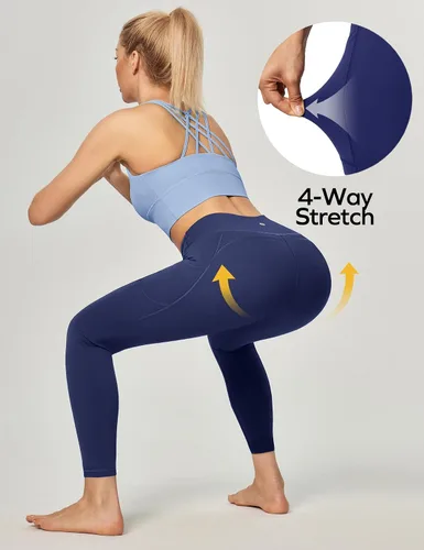 Miniatura 3 de Ewedoos - Pantalones deportivos de yoga para mujer con bolsillos leggings con bolsillos, de tiro alto, con control de abdomen, que no transparentan