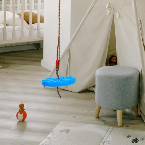 Miniatura 8 de Uonlytech Columpio octogonal de disco de pétalos para silla colgante de plástico al aire libre, fácil de limpiar, columpio de jardín S para todas