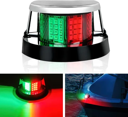 Miniatura 12 de Nilight Luz de navegación para barco marino, 2 unidades, 8 LED, rojo, verde, puerto LED, señales de estribor, luces de arco de 12 V, impermeables