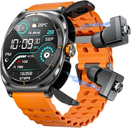 Miniatura 8 de Tuanzi Reloj inteligente T92 con auriculares MP3 Bluetooth 3 en 1 1.28 pulgadas Smartwatch Auriculares inalámbricos incorporados Altavoz Rastreador