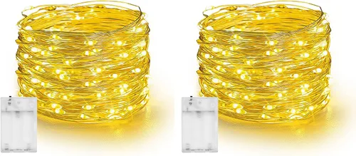 Miniatura 16 de Dazzle Bright - Guirnalda de luces de hadas de Halloween, 60 luces LED de 20 pies de alambre de cobre a batería y resistente al agua, decoraciones