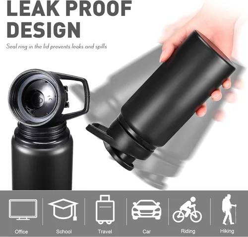 Miniatura 4 de Mimorou Paquete de 16 botellas de agua de aluminio con tapa a presión, reutilizables, de aluminio, ligeras, a prueba de fugas, a granel
