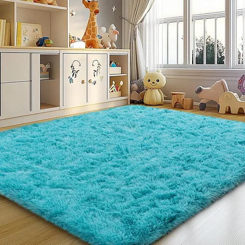 Miniatura 70 de Mugorn - Alfombra de 8 x 10 pies, alfombras grandes, esponjosas, suaves, peludas, antideslizantes, mullidas para interiores, color negro, 8 x 10 pies