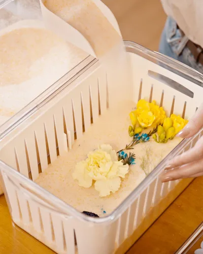 Miniatura 2 de Wisedry Envase para secar flores con gel de sílica, extracción de flores secas en un paso, caja de almacenamiento de 29,2 cm de largo X 19,5 cm