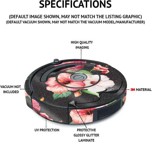 Miniatura 2 de MightySkins - Piel brillante con purpurina compatible con iRobot Roomba s9+ Vacuum y Braava Jet m6 Bundle – Mariposas Acabado protector