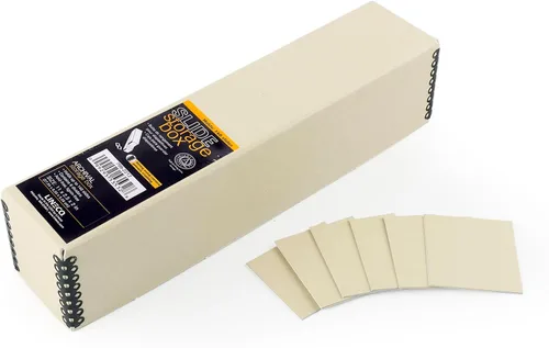 Lineco Caja de almacenamiento de archivos con 6 divisores sin ácidos, estuche de archivo de impresión marrón, ideal para sellos de fotografía