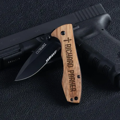 Miniatura 6 de Regalos para hombres, navaja de bolsillo personalizada para hombres 18 iconos opcionales - 10 opciones de fuente Regalos para hombres, cuchillos