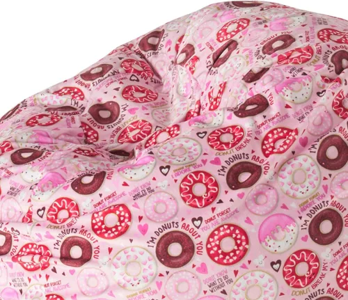 Miniatura 5 de Puff Puff - Puf redondeado de 3 pies, estampado de rosquillas rosadas