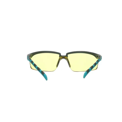 Miniatura 2 de 3M Gafas de seguridad, serie Solus 2000, revestimiento antivaho Scotchgard, antiarañazos, lente ámbar, patillas gris/azul-verde