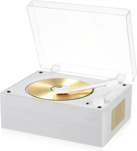 CD Player with Bluetooth 5.3, Wood Grain CD Player for Home, Retro Desktop Music Player, Dual HI-FI Speakers with Remote Control