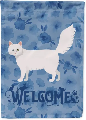 Miniatura 69 de Caroline's Treasures CK4813CHF - Bandera de bienvenida con gato abisinio azul, manga grande, para porche, para colgar en la pared, poliéster
