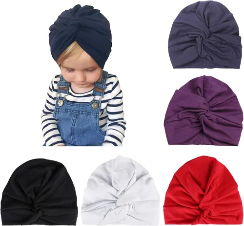 DRESHOW BQUBO Baby Turban Hats Turban Bun Knot Baby Infant Beanie Baby Girl Soft Cute Toddler Cap