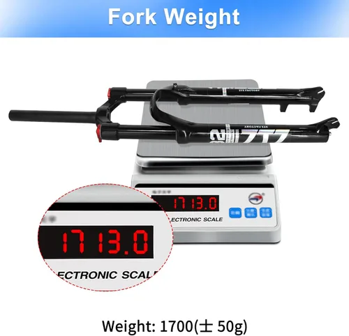 Miniatura 4 de 26/27.5/29 pulgadas MTB Dual Air Suspension Hork, 1 1/8 tubo recto, 4.724 in de viaje, QR 0.354 in × 3.937 in, bloqueo manual, horquilla delantera