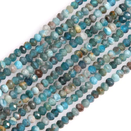 Miniatura 8 de GEM-Inside - Cuentas espaciadoras facetadas con piedras preciosas naturales de África turquesa verde de 0.079 x 0.118 in para fabricación de joyas