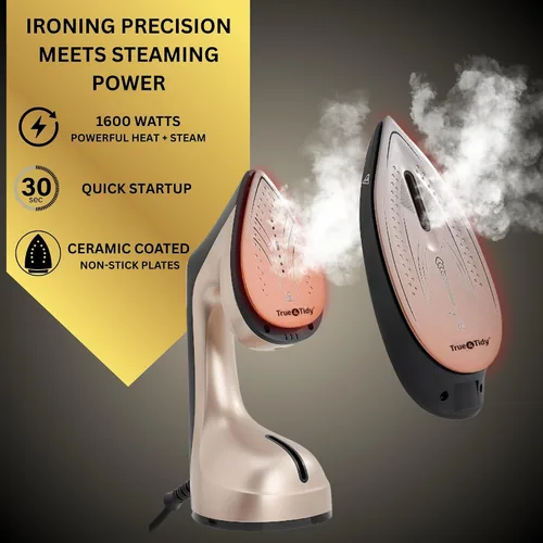 Miniatura 2 de True & Tidy DuoPress XL 2 en 1 vaporizador y plancha para ropa, potente vapor turbo de 1600 W, placa de cerámica grande, control de temperatura