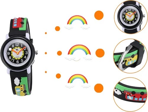 Miniatura 3 de Relojes de pulsera de silicona con dibujos animados 3D para niños y niñas de 3 a 10 años