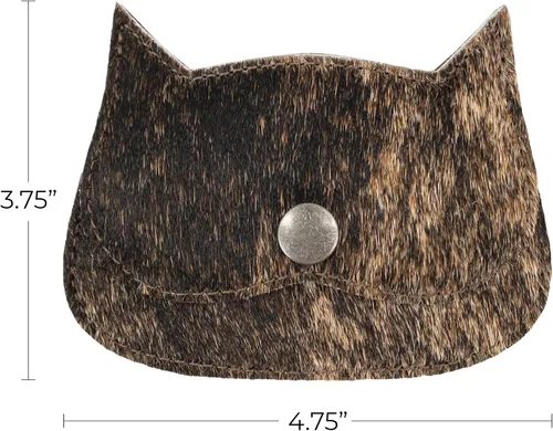 Miniatura 30 de Hide & Drink, Cartera en forma de gato, bolsa para monedas, soporte para dinero, accesorio de viaje, cuero de grano completo, hecho a mano, Negro