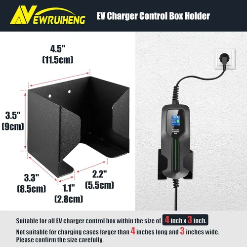 Miniatura 4 de Juego de soporte para cargador de vehículo eléctrico y caja de control, almacenamiento de cargador de vehículo eléctrico de montaje en pared, base