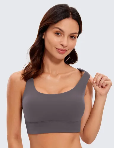 Miniatura 66 de CRZ YOGA Butterluxe - Brasier deportivo con espalda en U para mujer, cuello redondo, acolchado, de bajo impacto, para yoga, entrenamiento