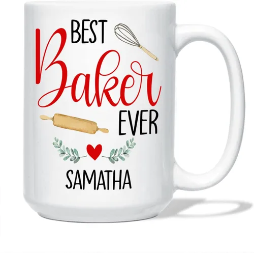 Miniatura 11 de Taza de café para panadero, regalos de panadero, taza de café Badass Baker personalizada, taza de regalo con nombre personalizado para panadero