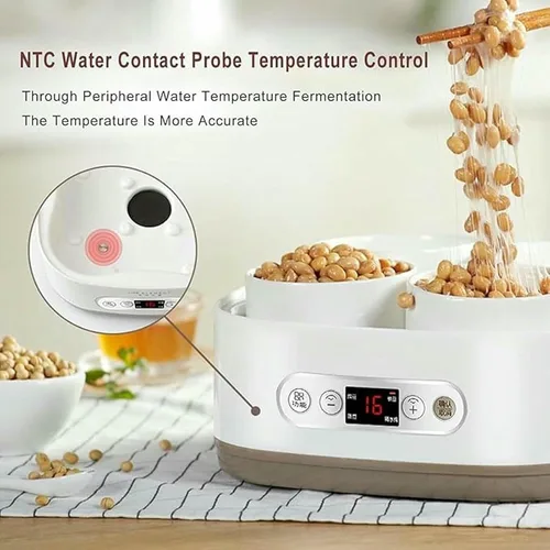 Miniatura 4 de Máquina de fermentación de NATTO, tanque de fermentación eléctrico de yogur Natto de 1.5L, Máquina de fermentación de Natto con 4 envases