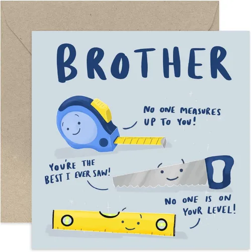 Old English Co. - Tarjeta de felicitación de cumpleaños para hermano, tarjeta especial de cumpleaños para hermano de hermana y hermano, tarjeta de