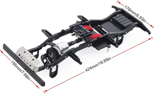 Miniatura 8 de Marco de chasis metálico a escala 1/10 con caja de transferencia de transmisión para camión RC Crawler RC4WD Gelande II FJ40 G2 D90 TF2 Defender