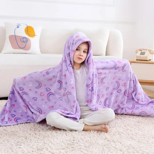 Miniatura 14 de Softan Manta Decorativa de Unicornios para Niños que Brilla en la Oscuridad, Regalos de Manta para Niños y Niñas, Manta de Franela Suave y Acogedora
